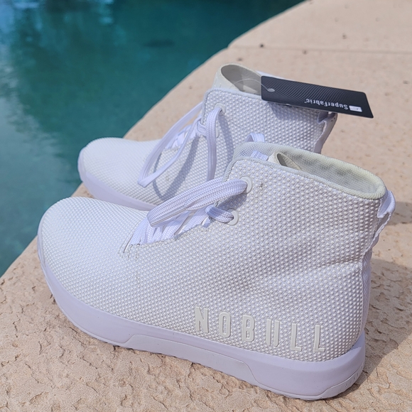 NOBULL NWT White On White Hi Top Trainer Plus Womens Size 8